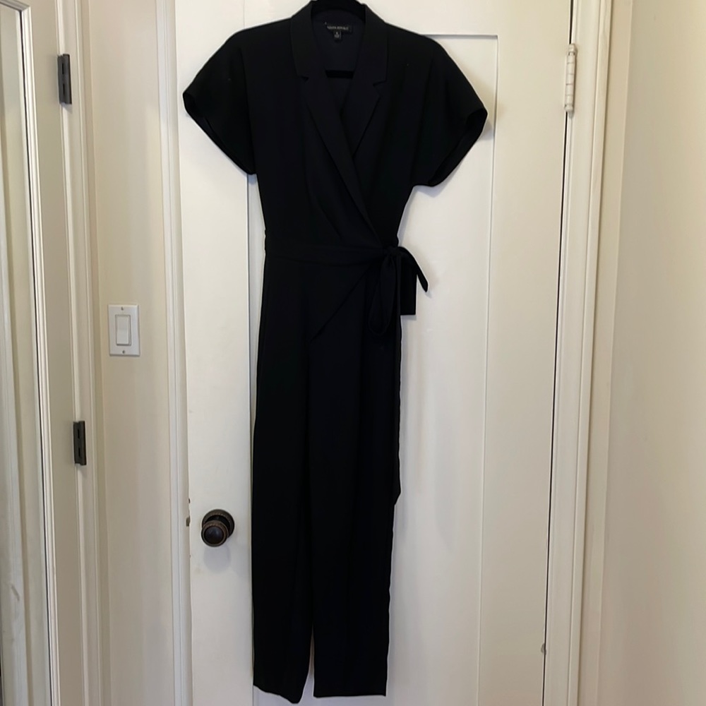 Black tuxedo collar jumpsuit